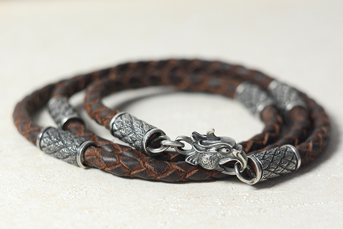 Кожаный плетеный шнур из кожи Crazy horse